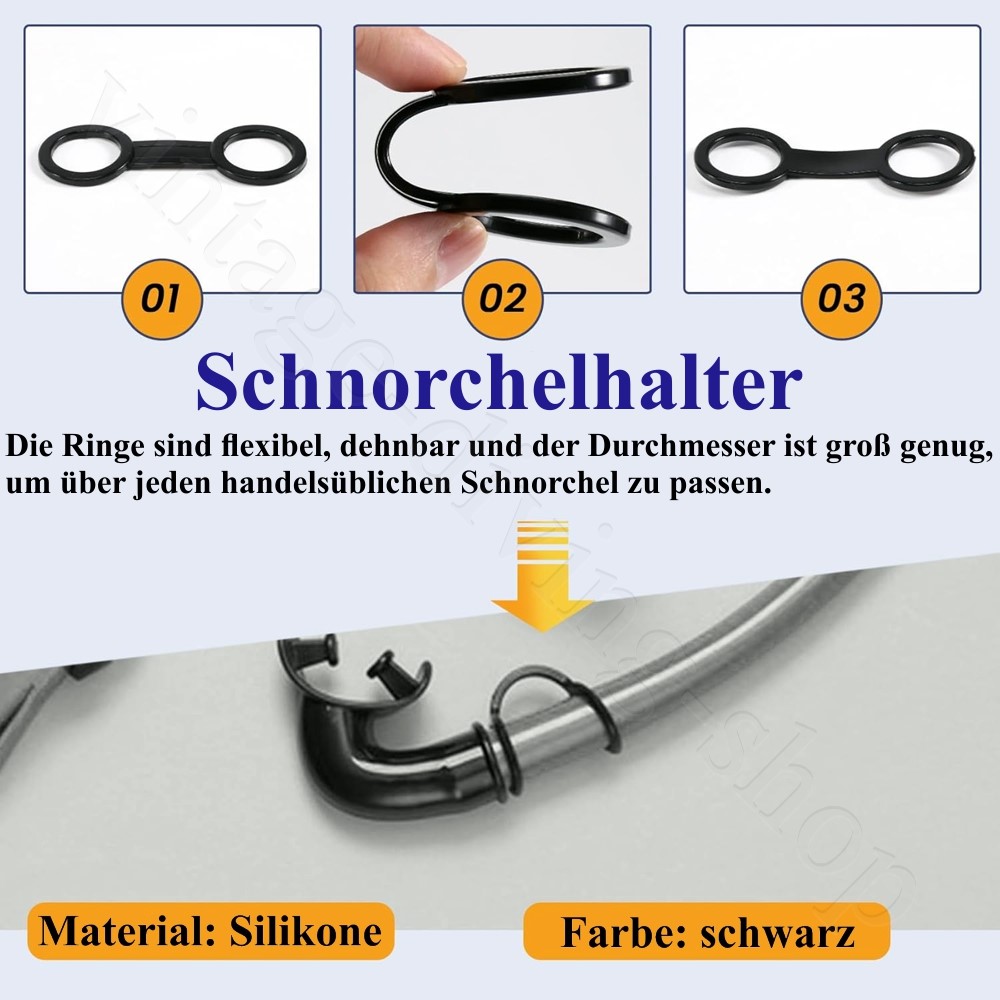 Schnorchelhalter, Clip-Halter, Schnorchel an Tauchermaske, universal, Silikon-8-Form
