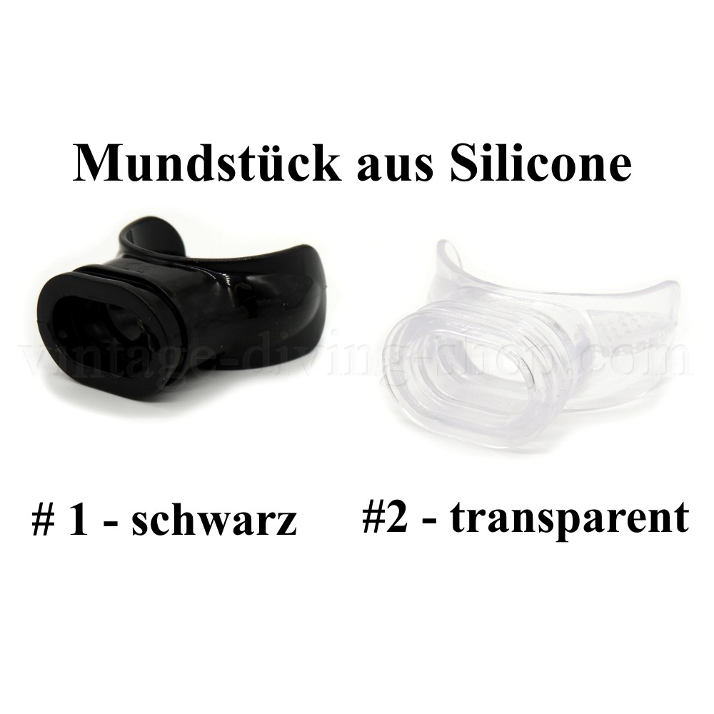 Mundstück Universell Mouthpiece Schnorchel Atemregler 2. Stufe Silicone NEU-black-clear
